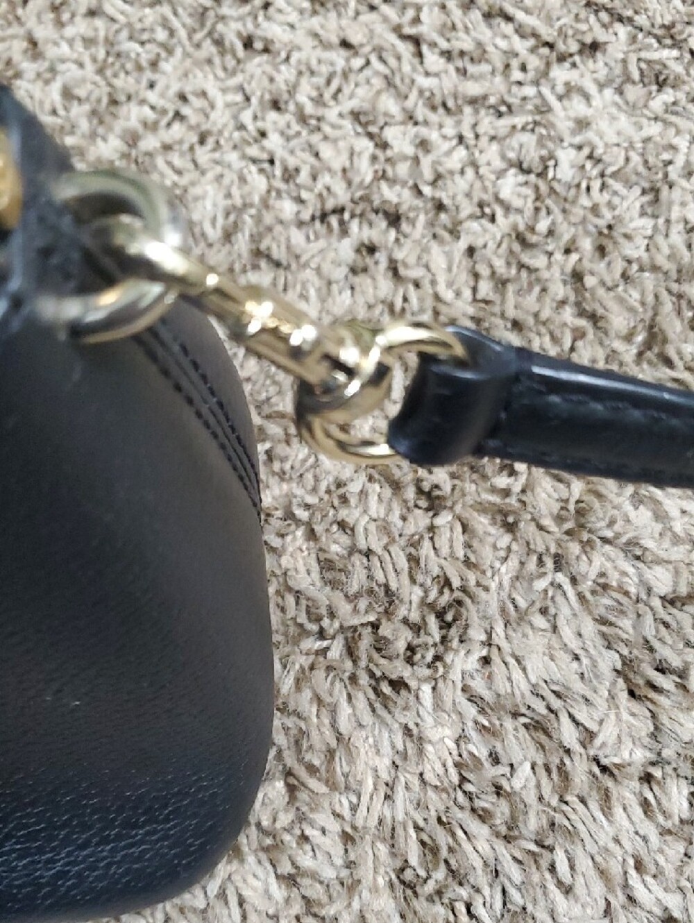 kate spade black leather satchel with gold-tone logo - Picture 4 of 16